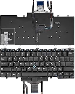 لوحة مفاتيح للكمبيوتر المحمول متوافقة مع أجهزة ديل لاتيتيود E5450 E5470 E7450 E7470، 7480 7490 5480 5488 (التصميم الأمريكي) من وي فلاي