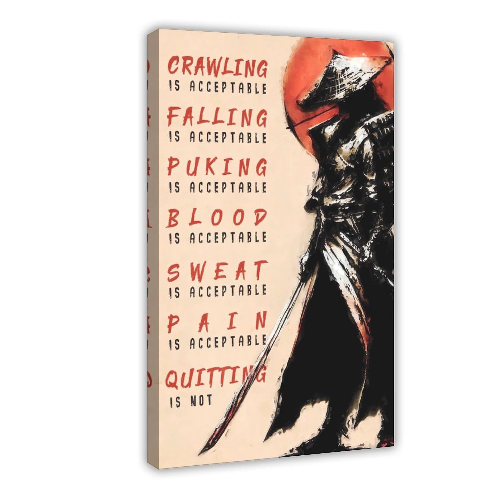 Qnvjqkdsi Frame Japanese Samurai Quote Canvas Poster Wall Art Decor Print Picture Paintings For Living Room Bedroom Decoration 24" L X 36" W