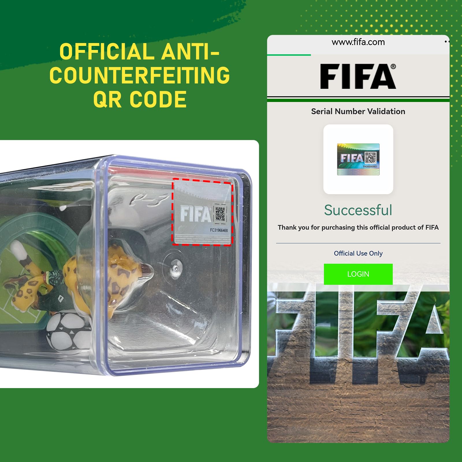 DICEKOO Ensemble mascotte de la Coupe du monde FIFA 2026 7,6 cm (érable, Zayu, pochette) | Style énergétique | Sous licence officielle | Figurines de collection, idée cadeau pour les fans et les