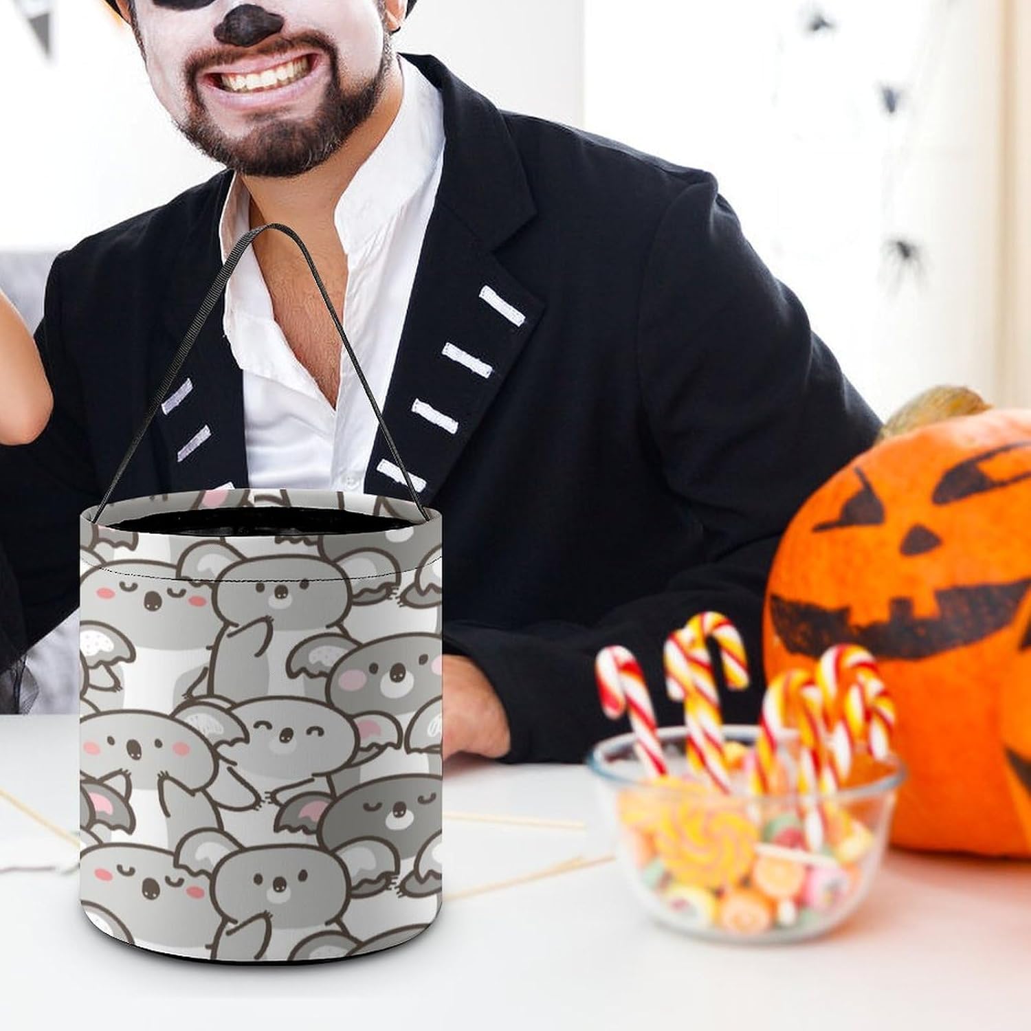 Cartoon Cute Koala Bear Halloween Treat Bag Reusable Candy Basket Tote Goody Bags Gift Party