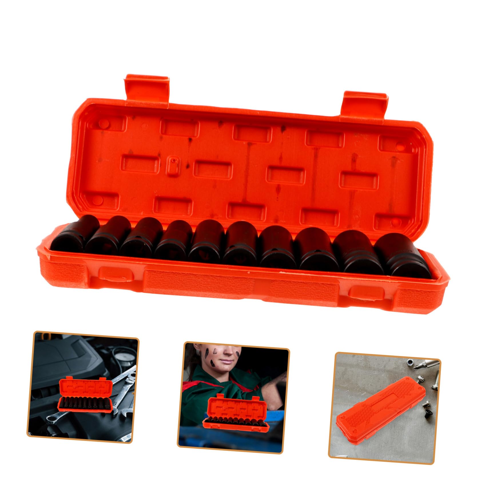 ORFOFE 10pezzi Bussole Profonde Custodia Per Riparazioni Auto Set Bussole Per Avvitatore Ad Impulsi Accessori Per Meccanici e