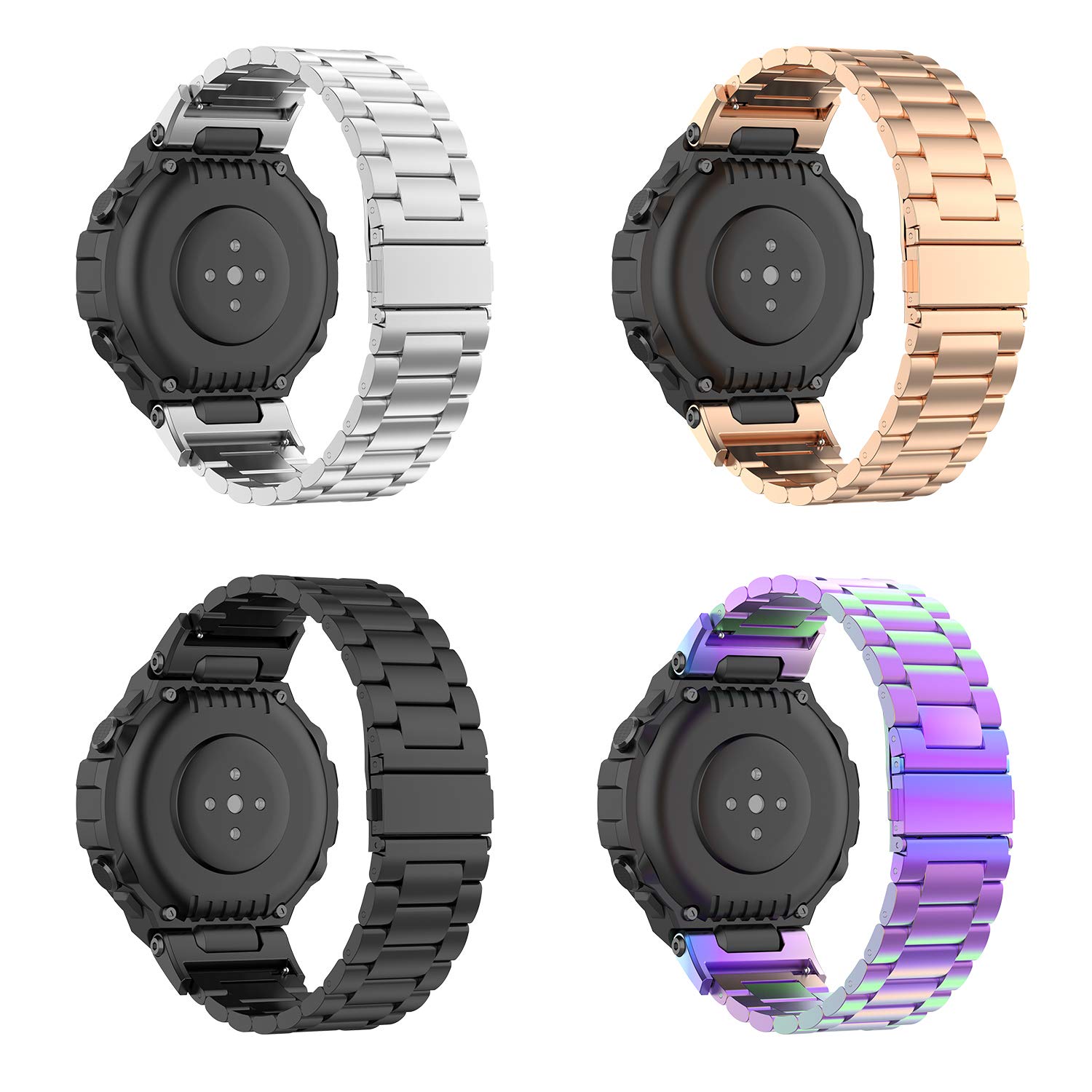 TopTen Cinturino In Acciaio Inossidabile Per Amazfit T-Rex Pro/T-Rex - Bracciale Di Ricambio Regolabile, Senza Attrezzi