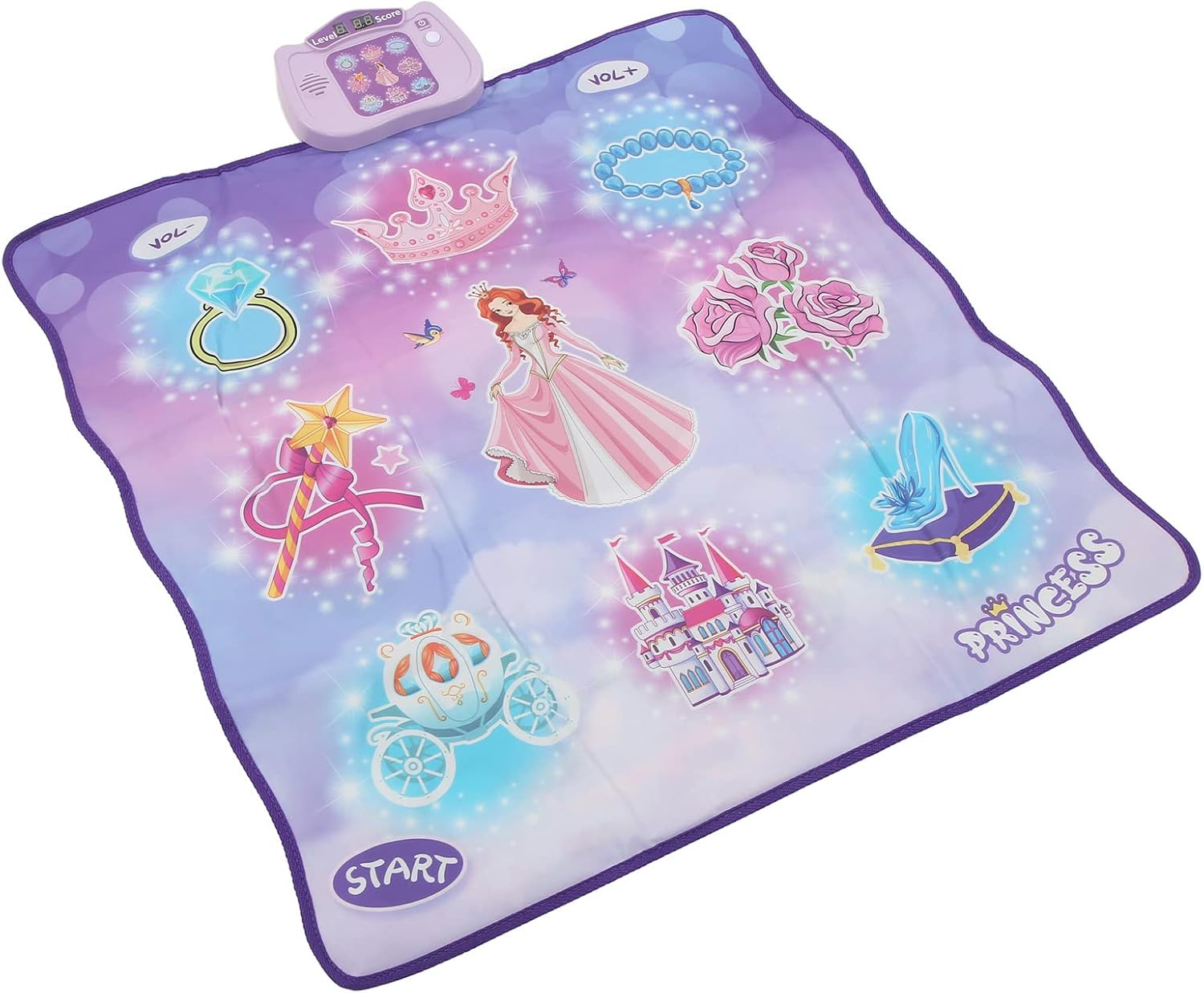 Luqeeg Dance Mat, Mat Pedal Game Interaction Electronic Music Dance Pad Toy Dance Mixer Rhythm Step Play Mat Touch Sensitive Musical Dance Floor Mat for Toddler Girl