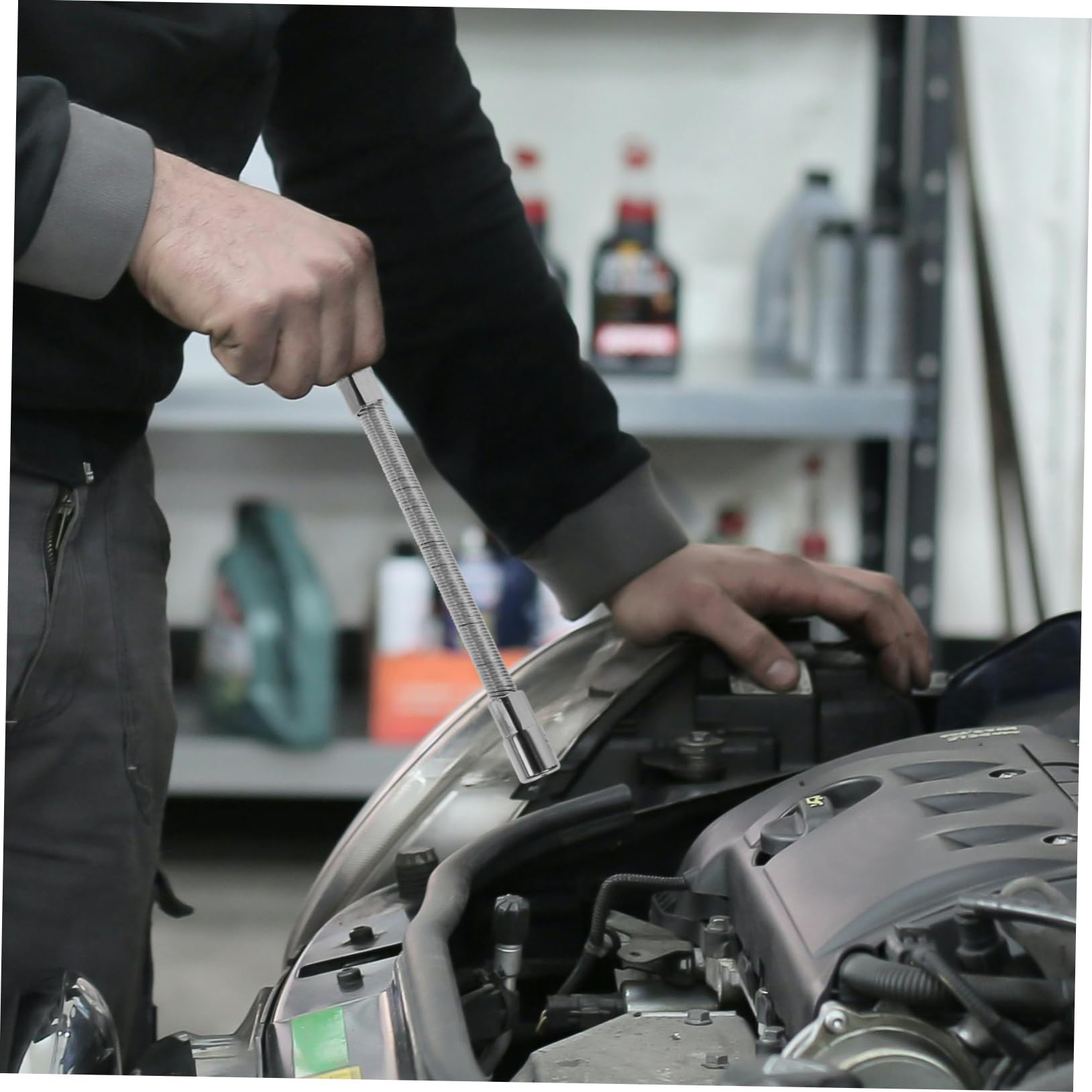 Mobestech Barre D'extension Flexible en Acier pour Travaux Automobiles et Bricolage 1/4, 3/8, 1/2 Ensemble 3 Pièces pour Atteindre les Espaces Étroits pour Clé à Douille