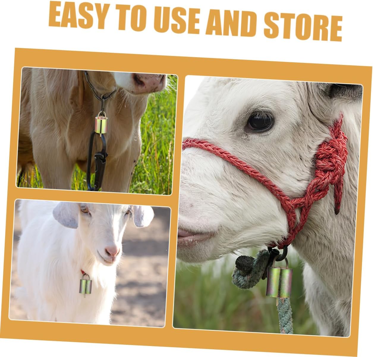 VICASKY 6Pcs Cow Bells for Livestock Vintage Cattle Bells Loud Sound Hanging Bells for Sheep Cattle Lightweight Durable for Crafts Decorations