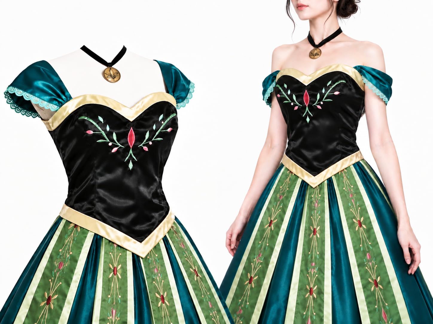 【新品・Lサイズ】アナと雪の女王 アナ コスプレ衣装＋パニエ Amazon.co.jp: [nightbaby] アナと雪の女王 アナ ドレス コスチューム