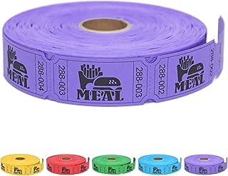 ESSENTIAL 1000 Raffle Tickets Rolls, Meal Tickets Single Roll for Events, Leisure, Movie Watching, Entertainment, Class Reward & Prizes - 5 Color Selection (Purple)
