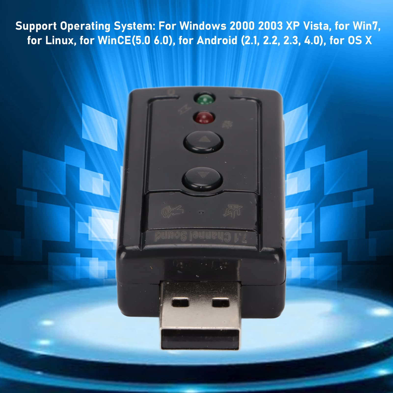 Tarjeta de Sonido Externa USB, Adaptador de Audio de Amplificador Interno Estéreo Virtual de 7.1 Canales con Conector de 3,5 Mm para Auriculares Y Micrófono para Teléfono, Computadora Portátil Y PC
