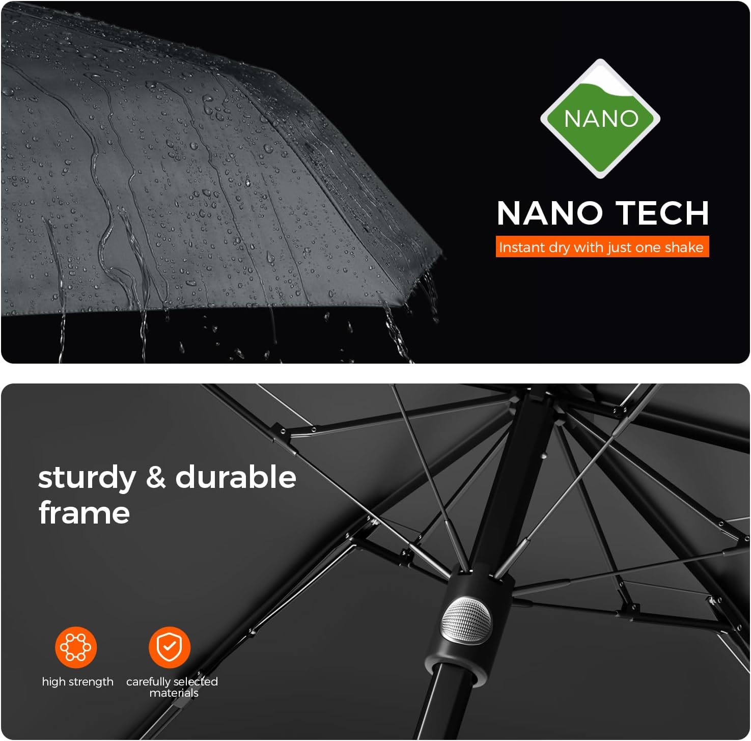 RUMBRELLA Travel Umbrella Portable Compact Umbrellas, Extendable Built-in Handle, Umbrella with Case Folding for Women