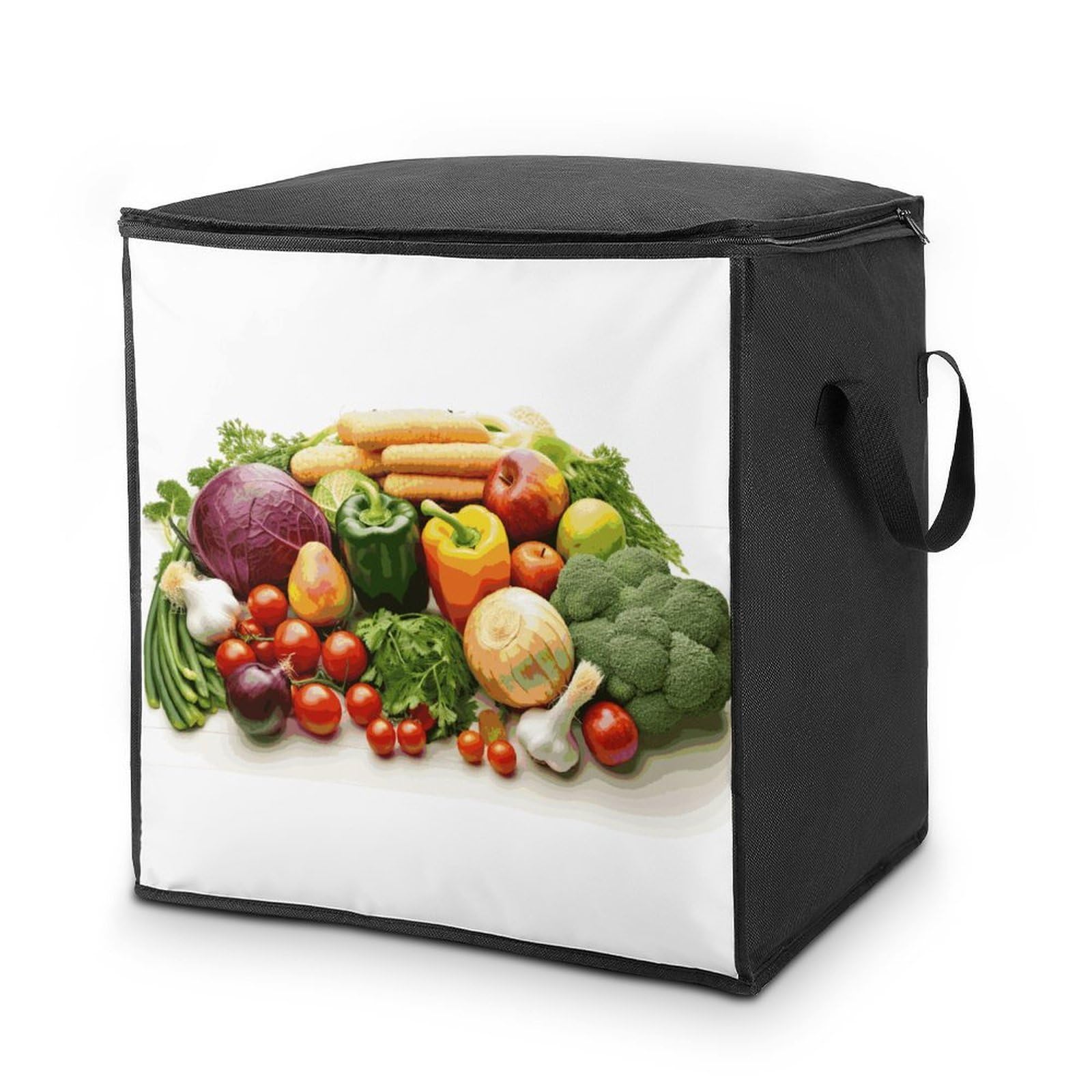 Fekiloot Style Fresh Vegetables And Fruits Storage Bags With Reinforced Handles,Moving Bag With Zipper,Closet Organizers,Compression Packing Cubes