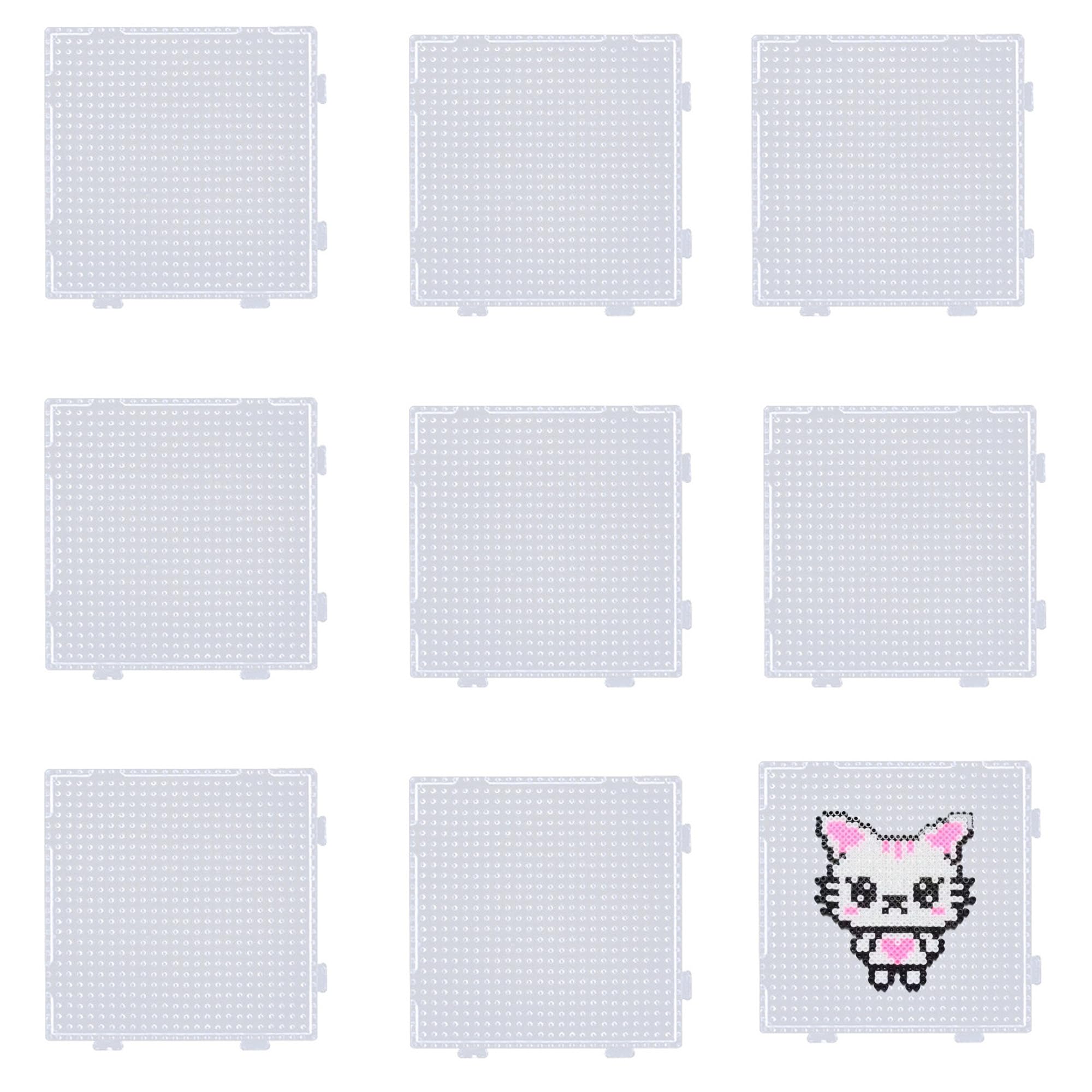 8Pcs 2.6mm Fuse Beads Board, Clear Plastic Beads Pegboard, Stimulate Children's Creativity and Imagination, Hammer Bead Set