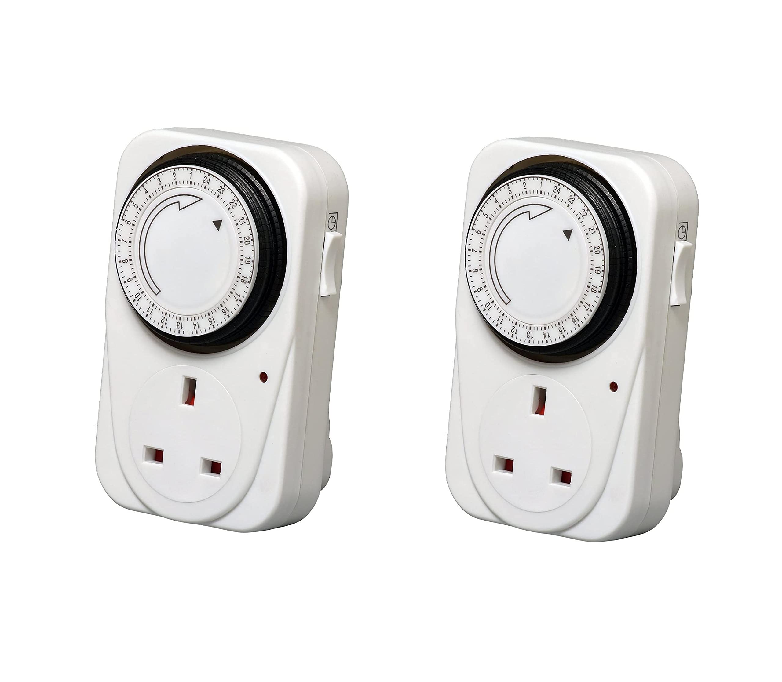 Mr. Gadget Solution® White Pack Of 2-7 Day Programmable Mechanical Timer Switch For Mains Plug