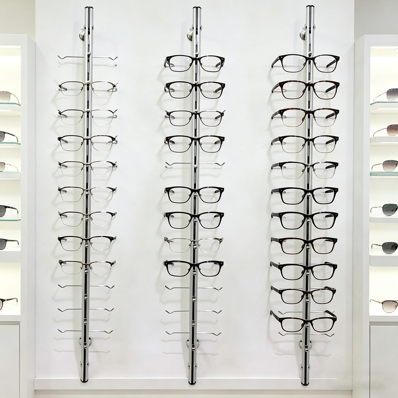 Naścienny metalowy stojak na okulary przeciwsłoneczne,Modern Retail Home Collection Okulary Wiszący Stojak,Sklep Wyświetla Uchwyt Ramki Okularów, dla wielu Okulary Okulary Okulary