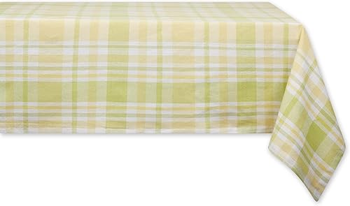 DII Lemon Bliss - Colección de mesa de algodón a cuadros, mantel, 52x52