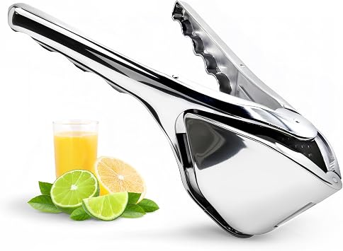 Lemon Squeezer Stainless Steel, Hand Juicer for Lemon Citrus Lime, Silver | Lemon Juicer Handheld, Heavy Duty Citrus Juicer Hand Press, Exprimidor De Limones, Easy to Clean and Place