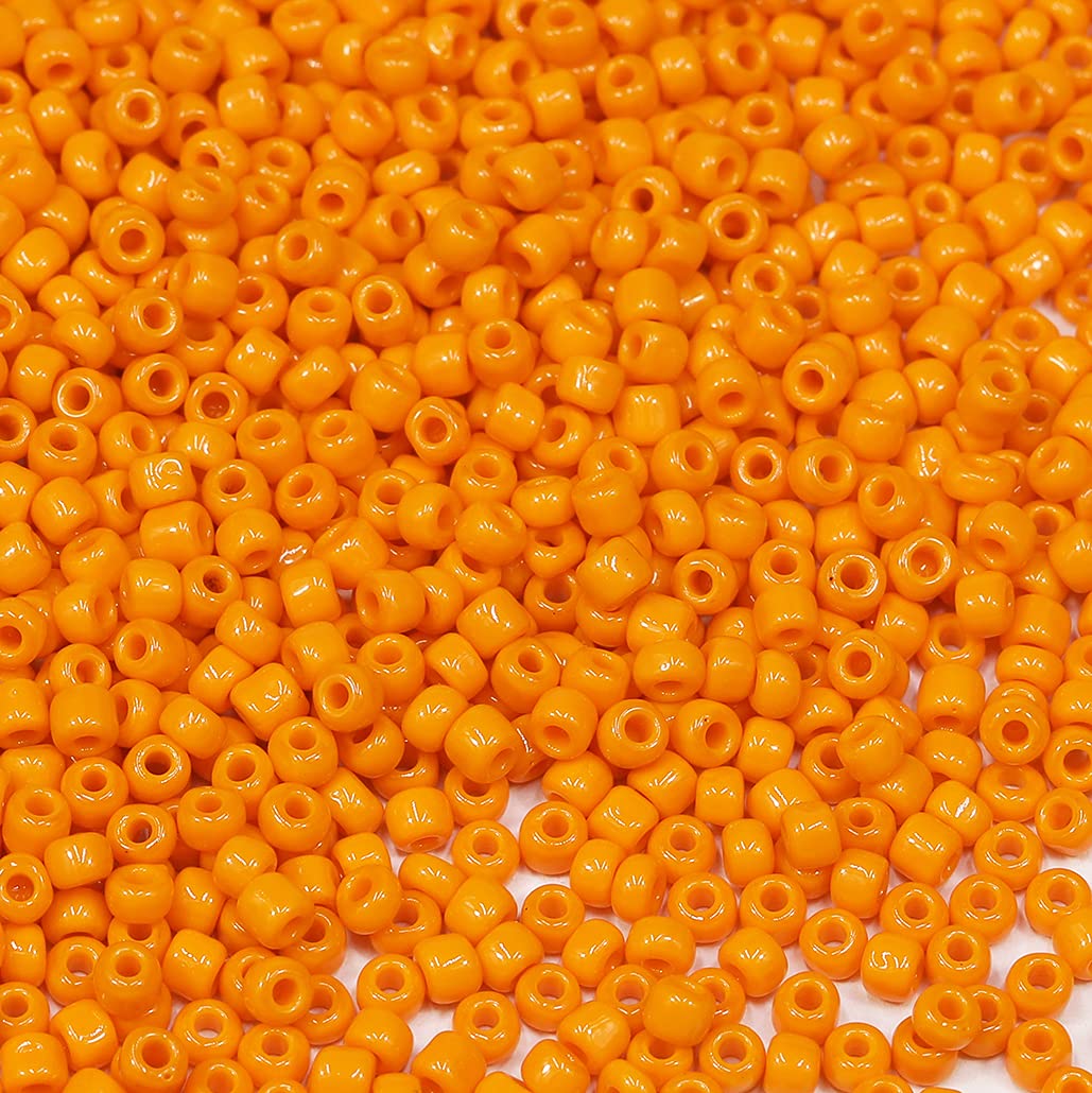 Bala&Fillic Orange Color 3Mm Seed Beads About 3600Pcs/100Grams In Bag, 8/0 Glass Craft Beads For Making Bracelet Necklace Earring(Orange)