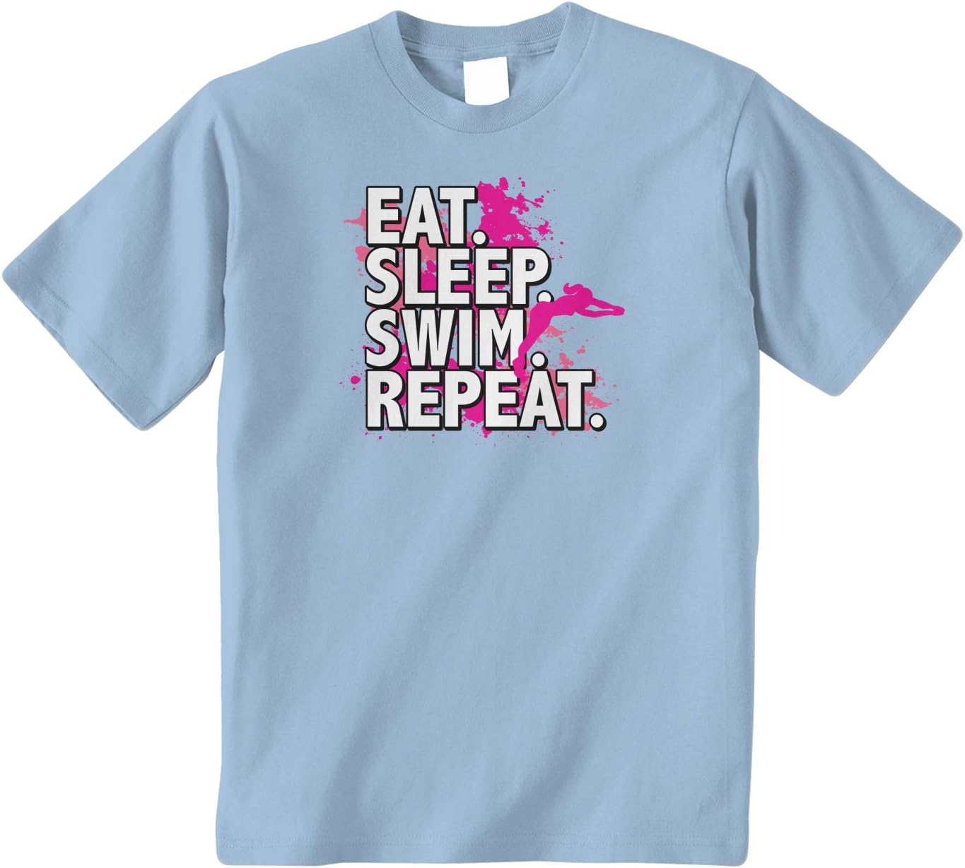 Threadrock Big Girls' Eat Sleep Swim Repeat Youth T-Shirt