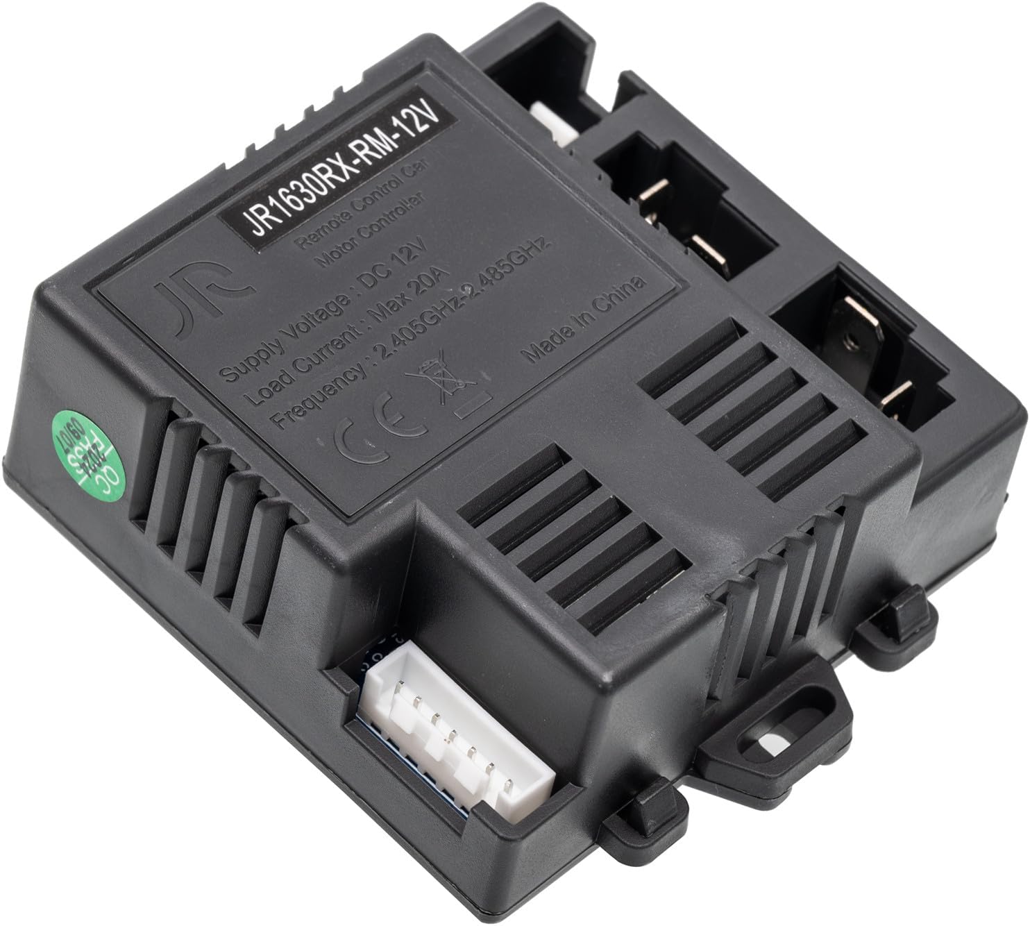 JR1630RX-RM-12V 2.4G 2.4G Black Remote Control and Receiver, for Kids Powered Wheels, 12 Volt Control Box Motherboard Accessories Ride On Car Replacement Parts