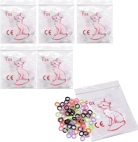 Angzhili 500 Pcs Orthodontic Elastic Rubber Bands,4.5 Oz Heavy Rubber Traction Bands for Tooth Gaps and Hairbands,Multi-colored (14",Fox)