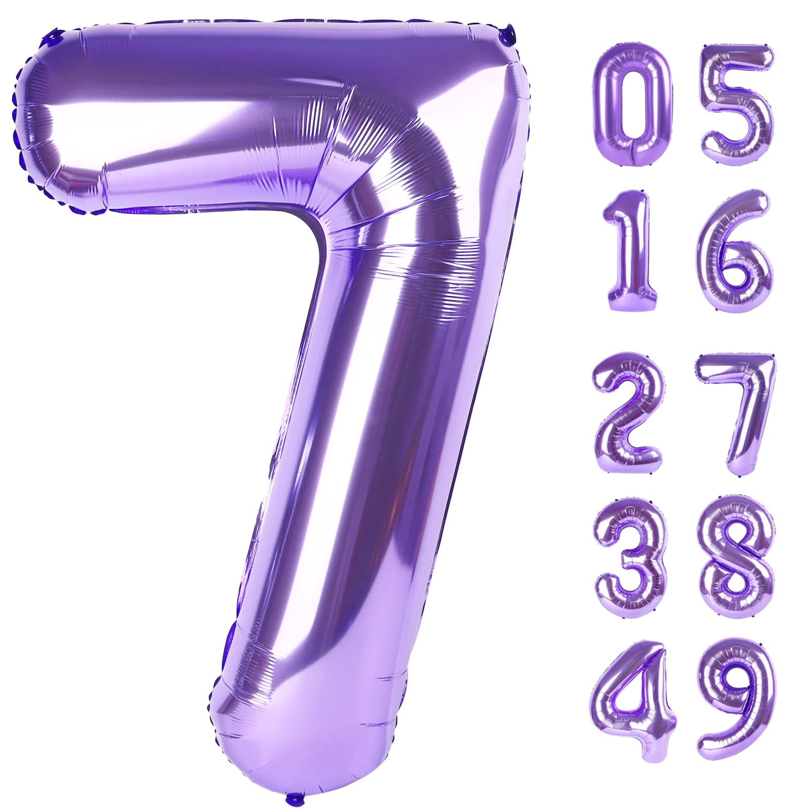 Upgesy Purple Number 7 Balloon - 40 Inch, Birthday Party Decorations, Anniversary & Graduation Supplies
