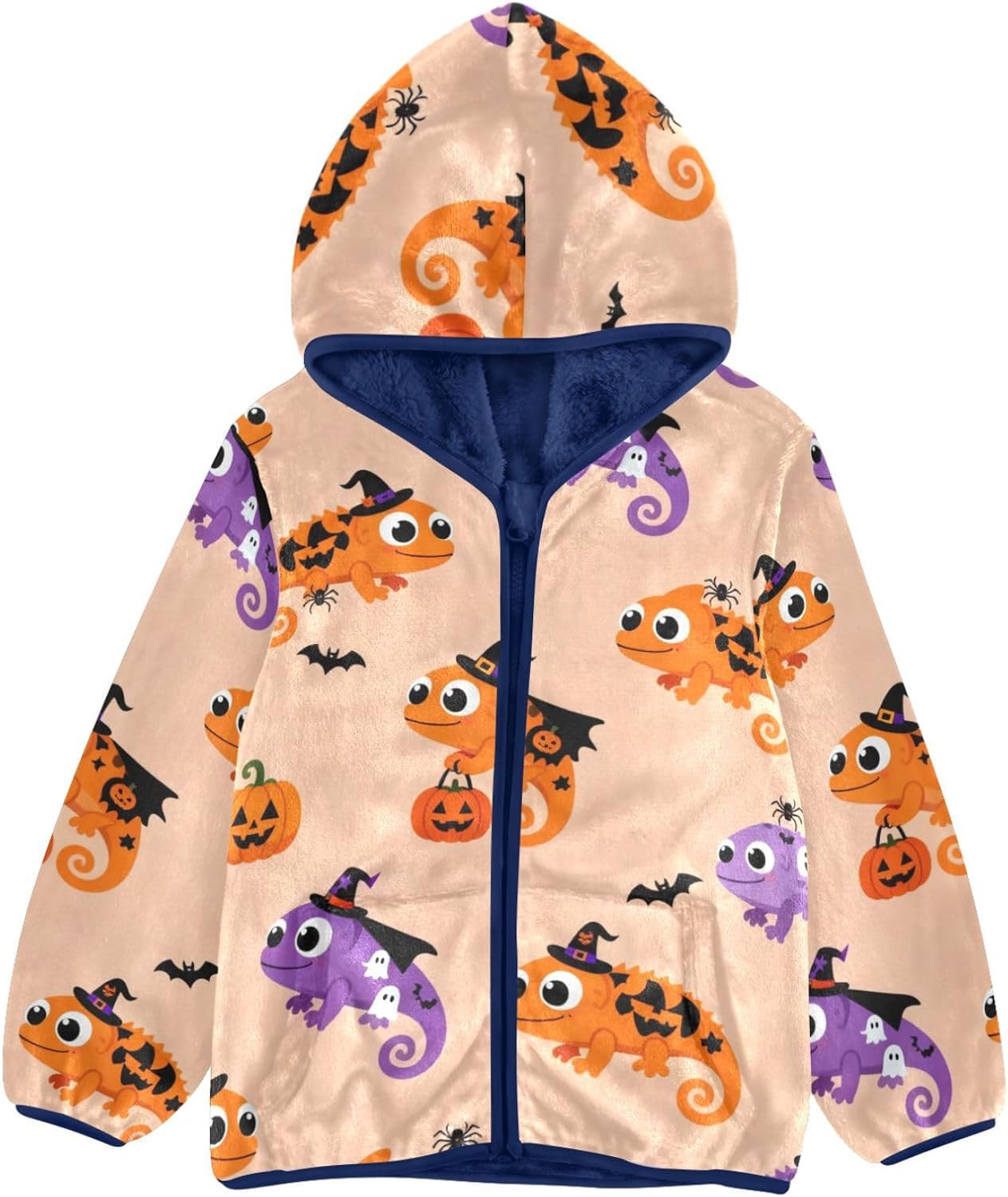 GuoChe Halloween Creature Toddler Fleece Zip Up Children Plush Jackets