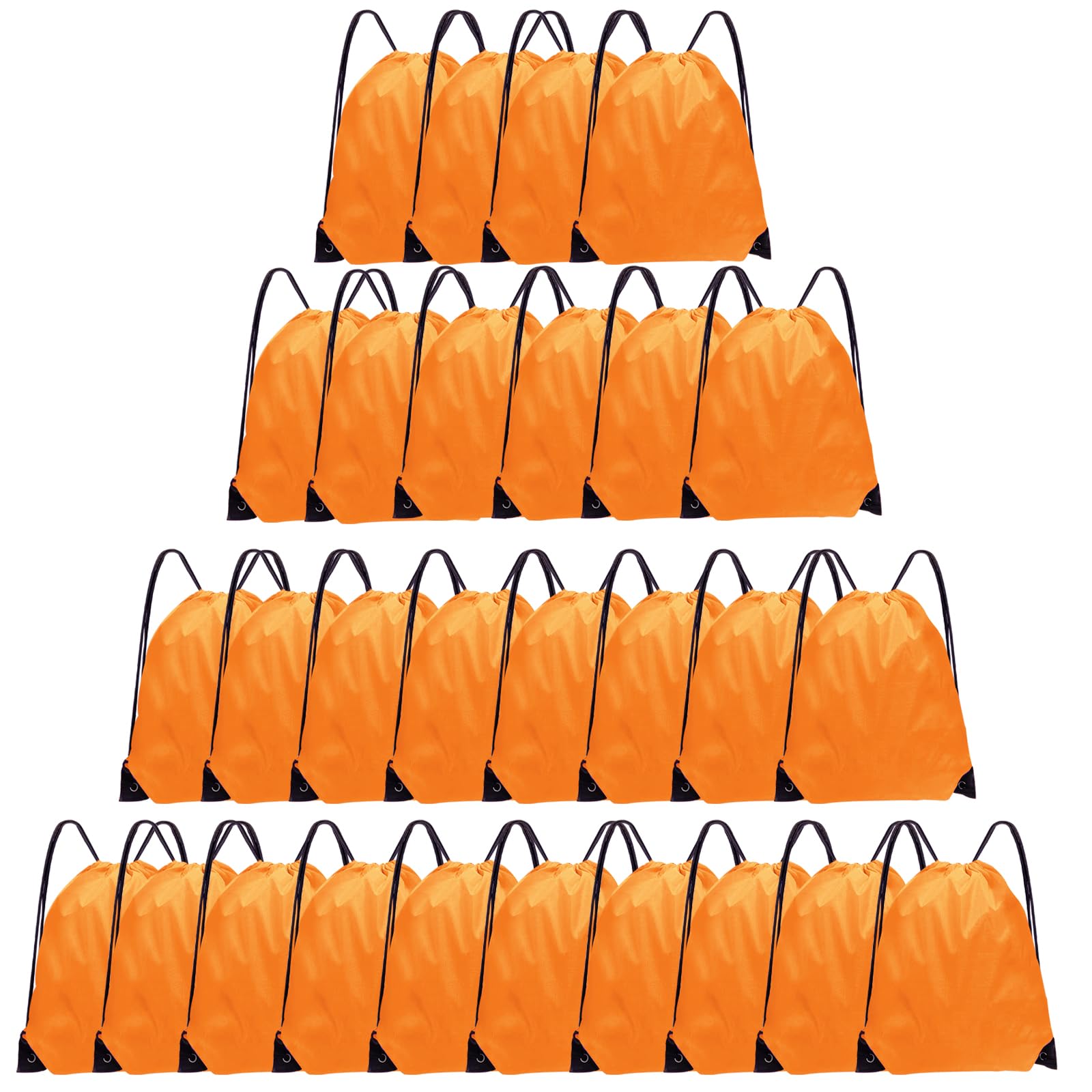 Grneric Drawstring Backpack Bulk 28 PCS Drawstring Bags String Backpack Cinch Bag Sackpack for Men Women Gym (Orange)