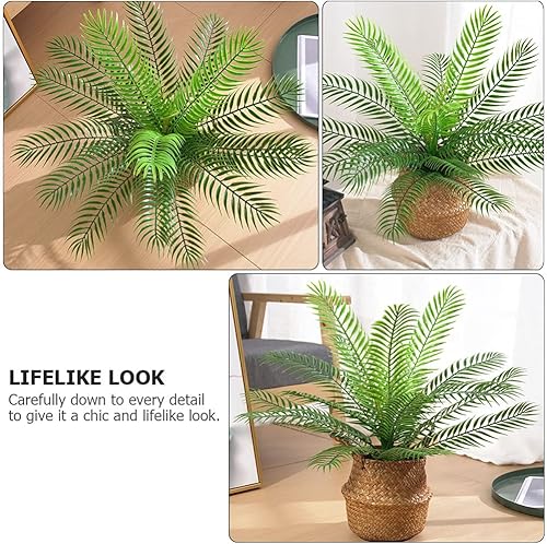 Miniatura 8 de Happyyami Decoración para el hogar, oficina, hojas artificiales, tallos de ramas de plantas verdes, vegetación artificial de granja, crisalidocarpo