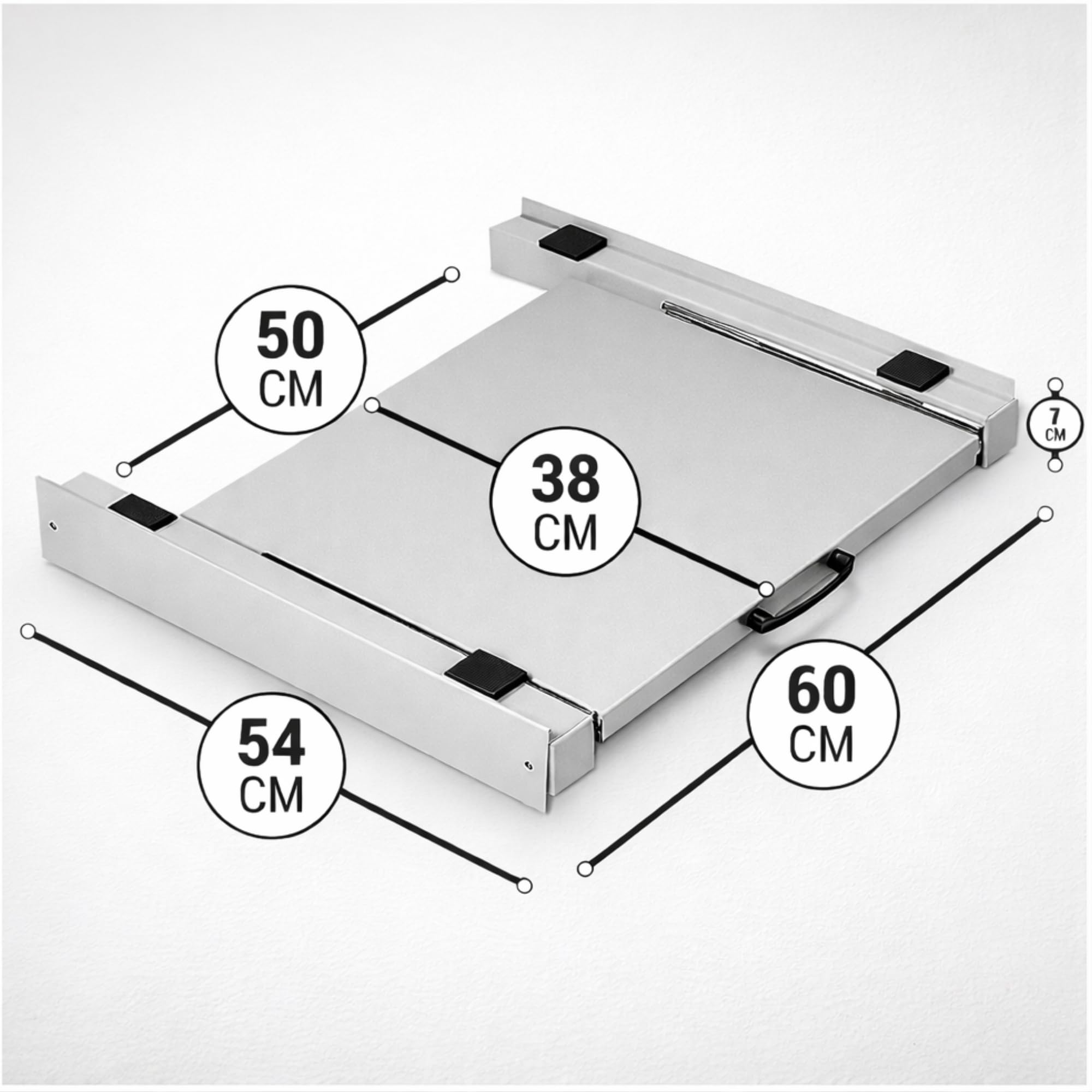 Vonia Lavatrice Asciugatrice Stack Kit - Piano di lavoro allungabile - Distanziatore per lavasciuga - Kit di impilamento per lavasciuga - Universale (Bianco)