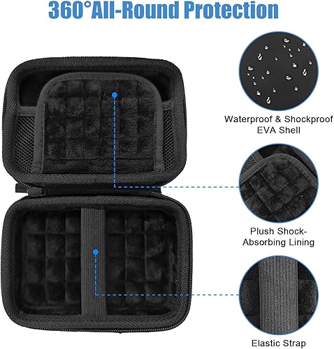 Miniatura 3 de Funda de disco duro externo, funda protectora de EVA a prueba de golpes para almacenamiento USB SSD, pasaporte, organizador electrónico de viaje,