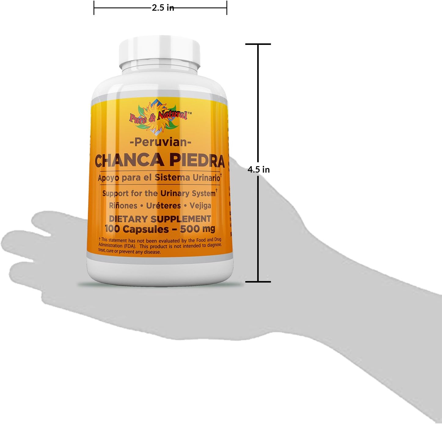 Chanca Piedra 100 Count - 500 mg Peruvian Raw Material Stone Breaker - 2 Capsules Per Serving Stones Crusher