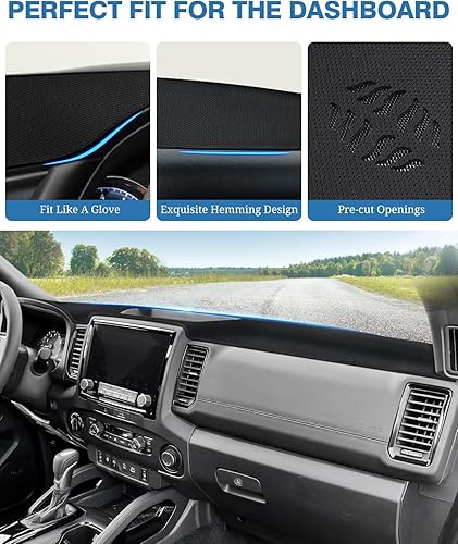 Miniatura 44 de FIILINES - Cubierta para tablero, accesorio para tablero de malla antideslizante, parasol sin reflejos y protector compatible con Toyota RAV4