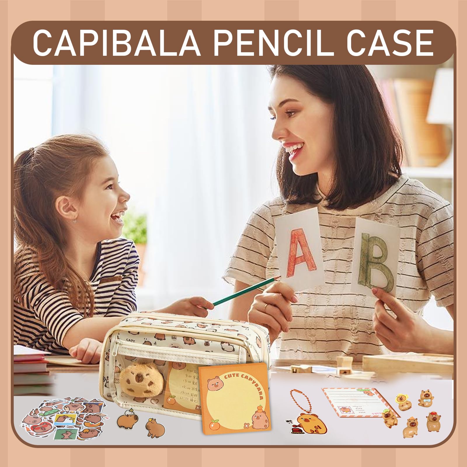 Trousse Scolaire Capybara Grande Capacité Papeterie Ensemble Fourniture Bureau