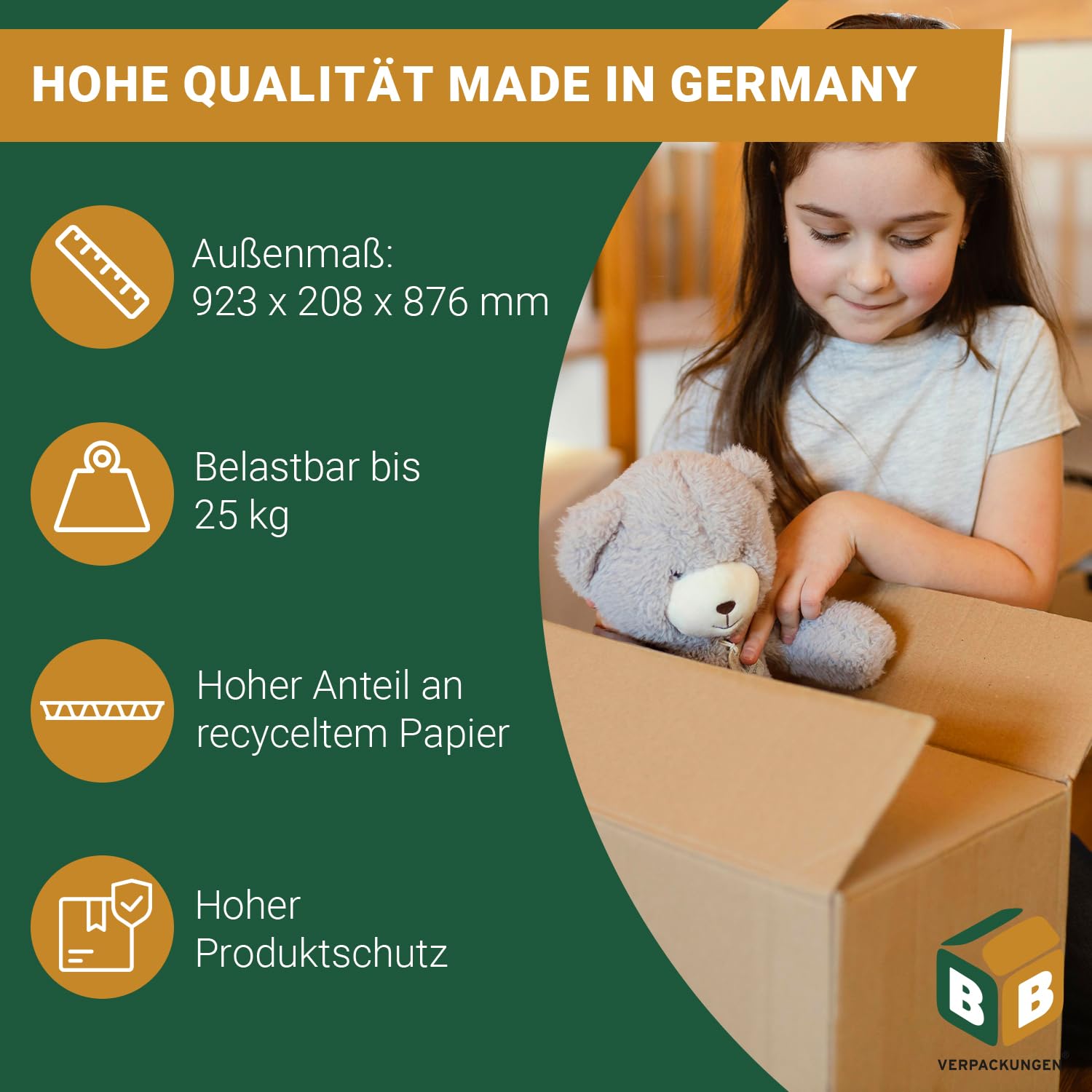 BB-Verpackungen 10x Faltkartons 923x208x876mm 1-wellig braun (10 Stück) | Großer Versandkarton, ideal als GLS XL-Paket, Hermes L-Paket