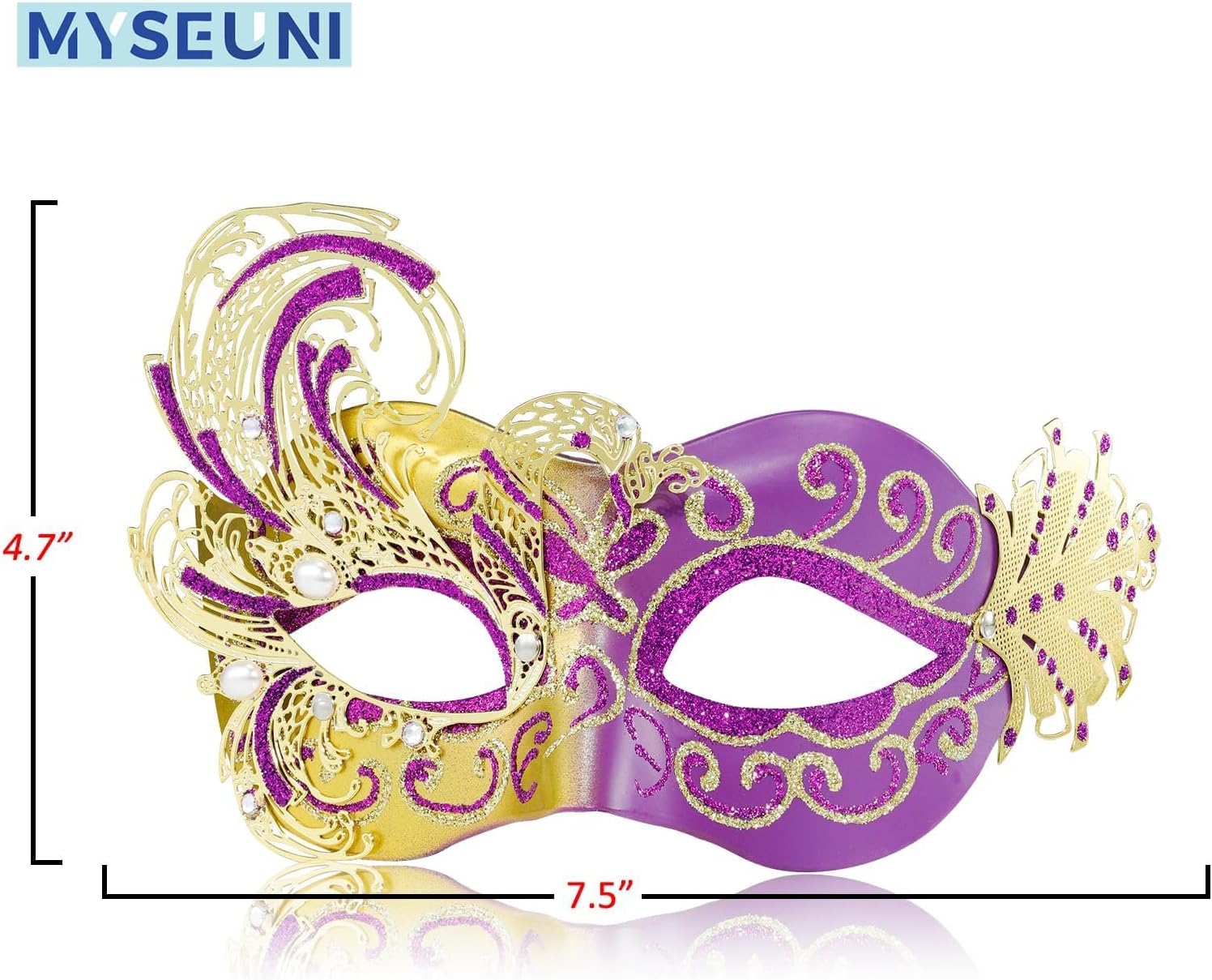 2025 New Purple Masquerade Mask for Women-Peacock Metal Filigree Venetian Mask- Butterfly Mascarade Mask for Women -Perfect for Mardi Gras, Halloween Parties, Costume Party, Carnivals, Wedding - Image 2