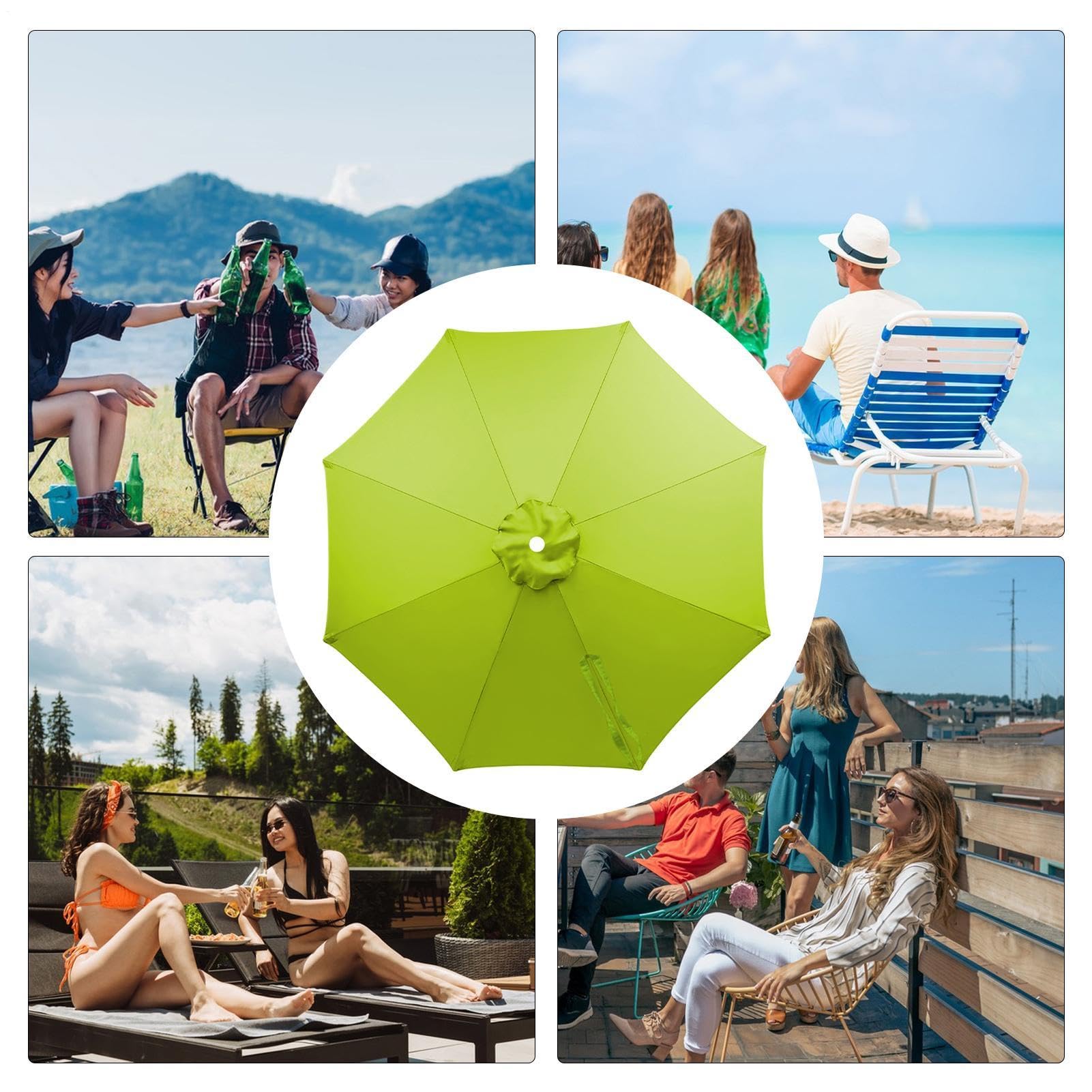 Toile de remplacement pour parasol Toile Imperméable 8 Baleines Pour