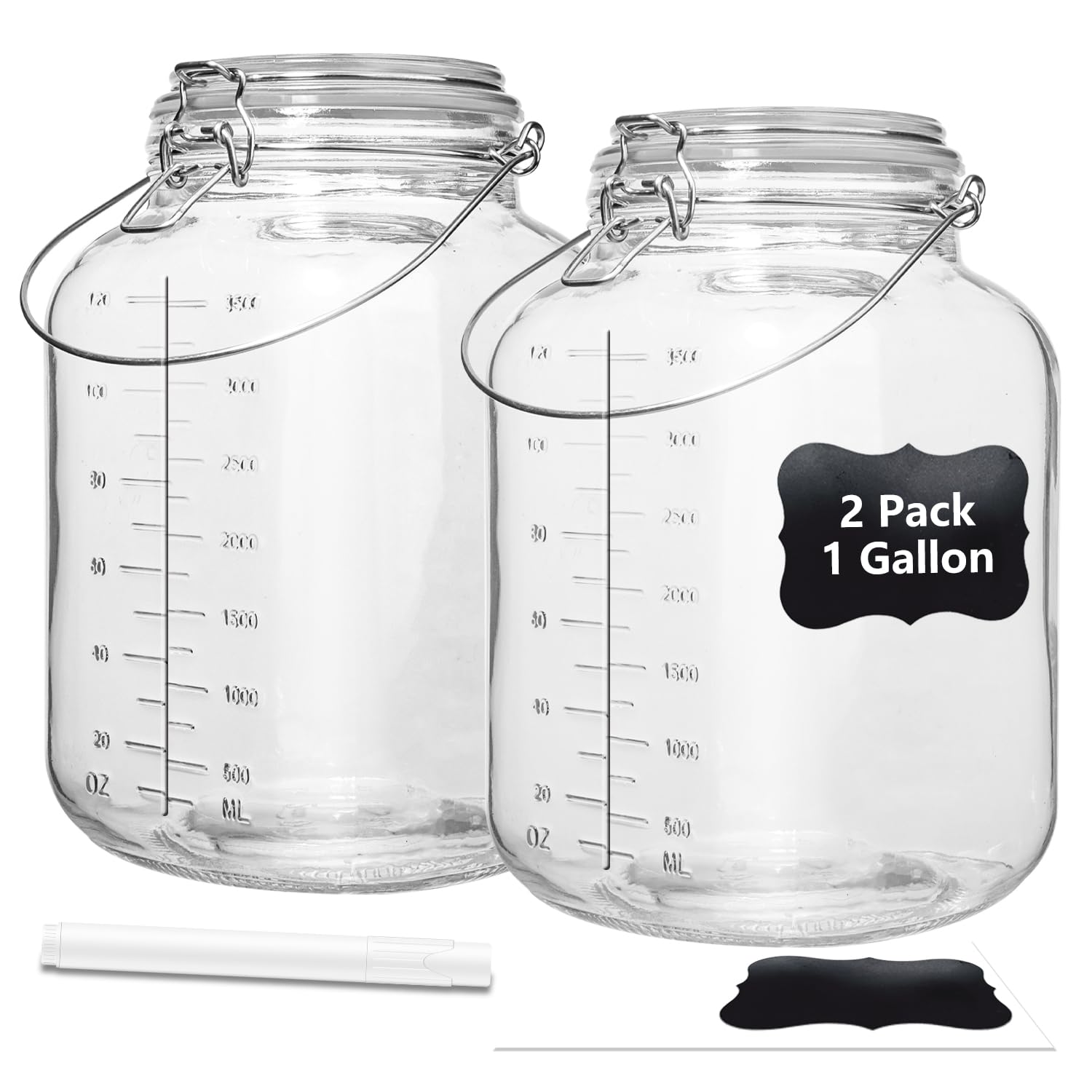 Galssmagic 1 Gallon Super Wide Mouth Glass Jars