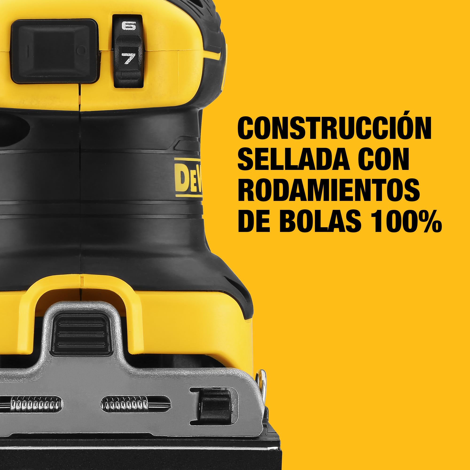 DEWALT Lijadora de 1/4 de hoja XR Motor Brushless 18V en Maletin TSTAK, DCW200NT-X