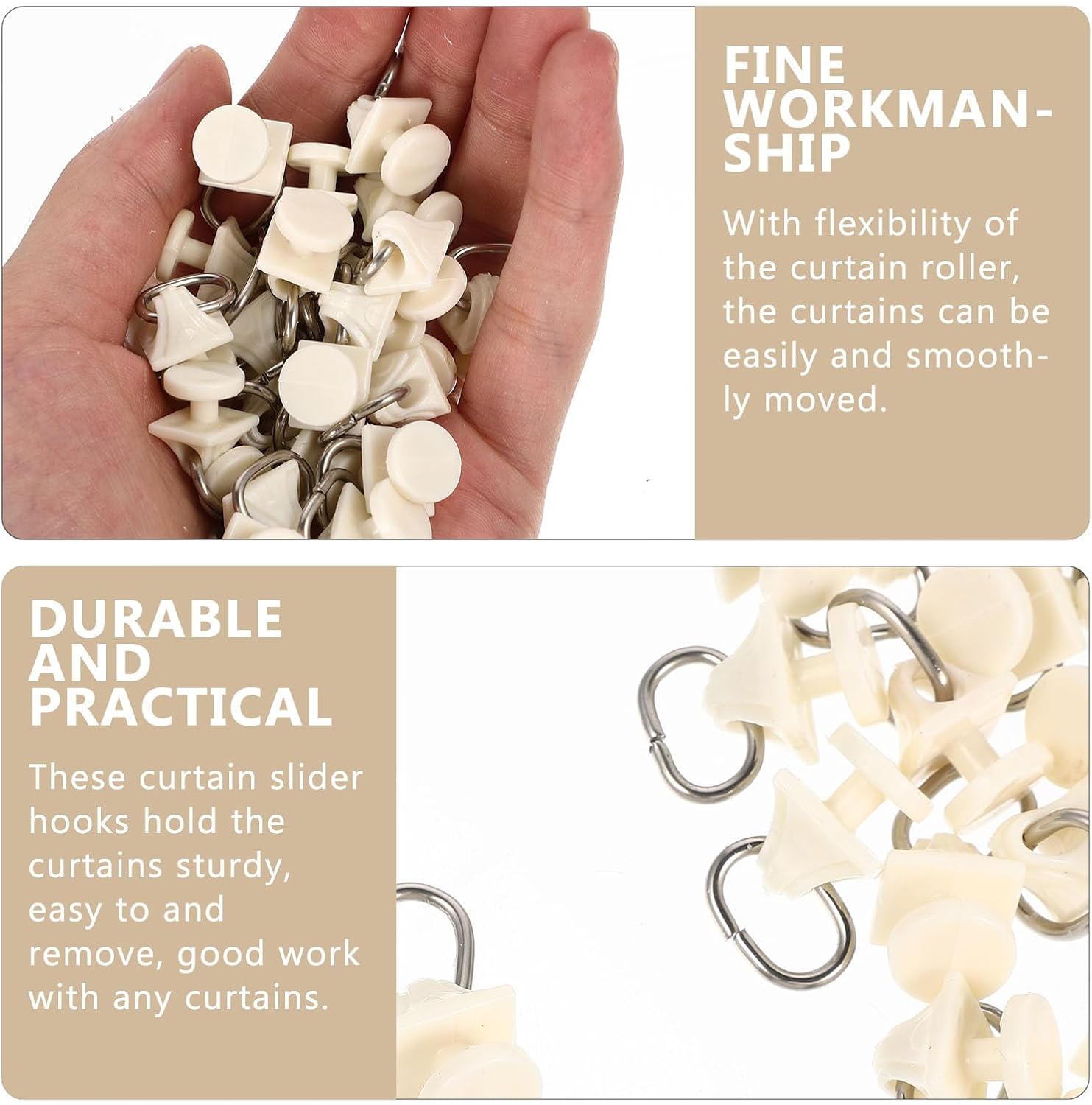 Curtain Track Rollers Silent Gliders 100Pcs Plastic Smooth Mute Wheels for Home Window Curtain Track Hardware Accessories