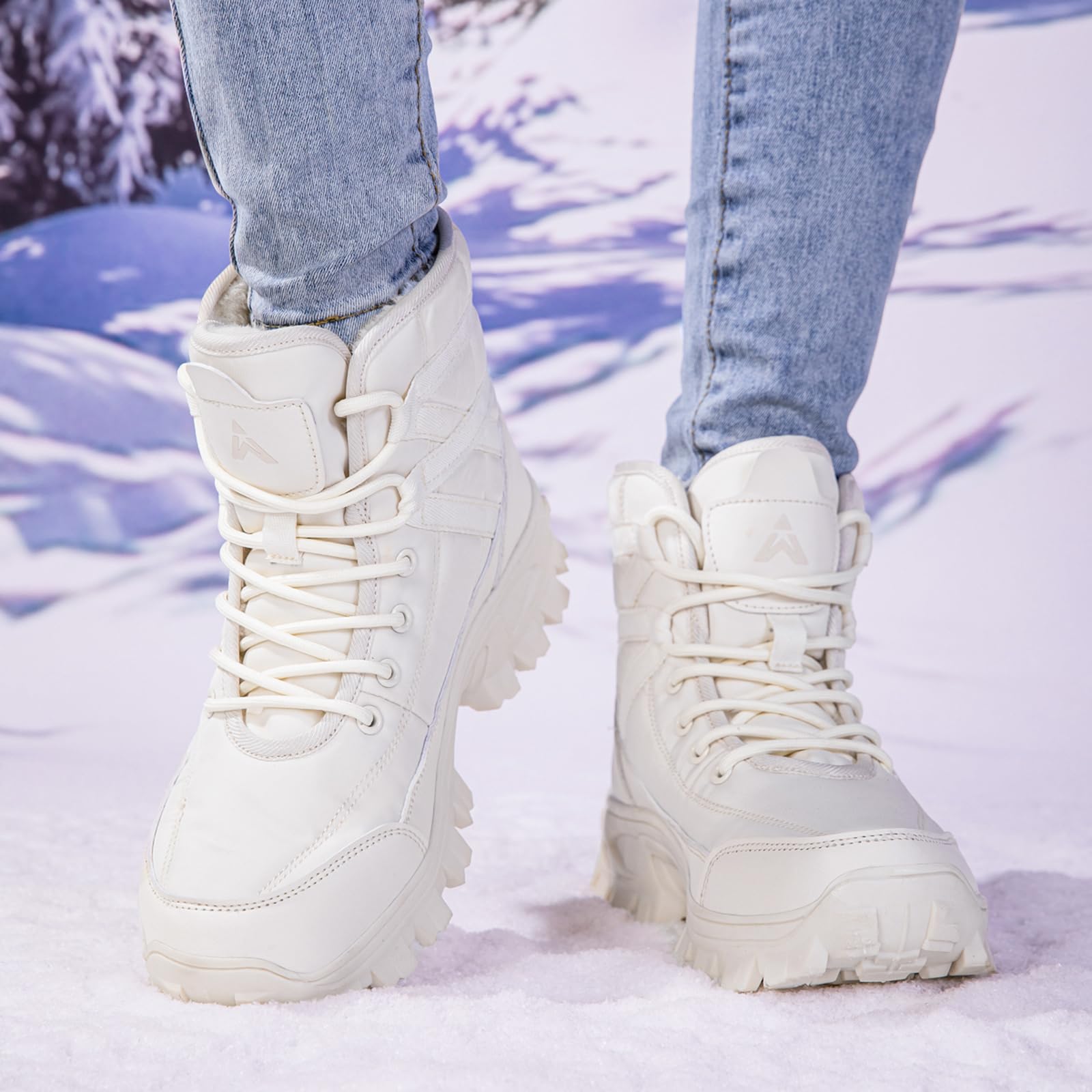 CUTEHEELS Damskie buty zimowe typu sneaker, z podszewką z antypoślizgową podeszwą TPR, zapewnia gładkie drogi i codzienny komfort