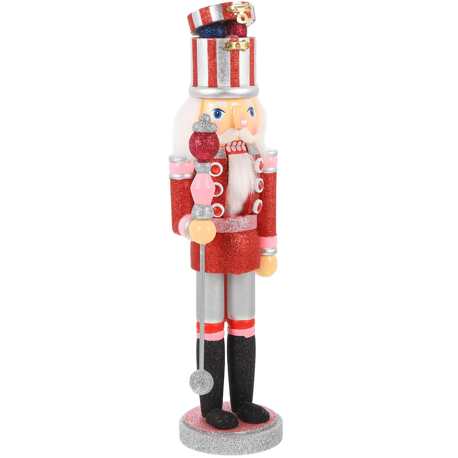 Casse-Noisette en bois rouge, figurine traditionnelle pour un Noël joyeux