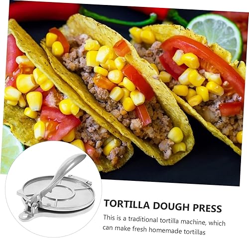 Miniatura 4 de BESPORTBLE Prensa de masa Prensa de tortilla Máquina de prensa de pastel Harina Sandwich Pan de hierro fundido Tortilla Pan Plancha Accesorios para