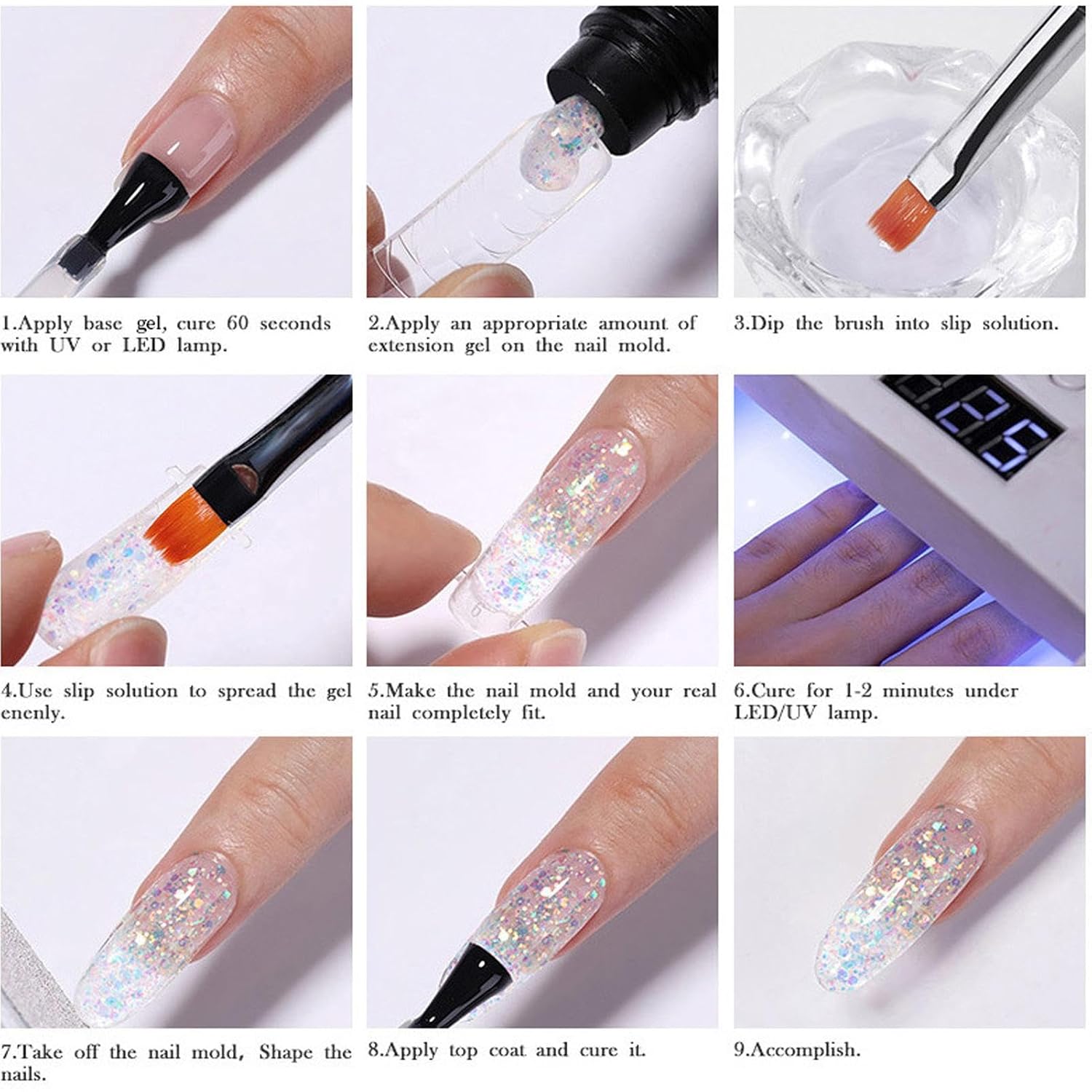 Gel for Nail Extension, Set for Manicure – Nail Extension Kit Beginners – For Women Girls Beginners Home, Salon and Beauty Holidays and
