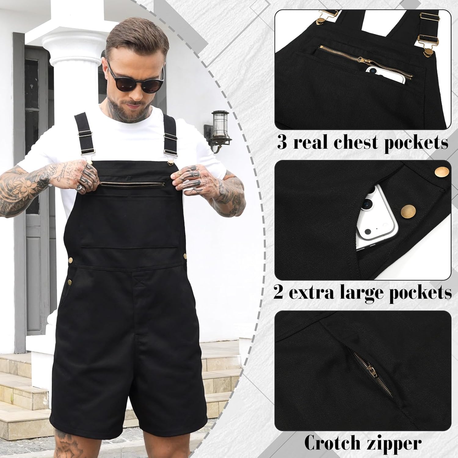 Men Overalls American Flag Overalls Checkered Overall Men Women USA Overall Game Bibs Coveralls Crotch Zipper