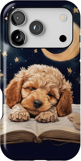 Dual-Layer Phone Case for Apple iPhone 17 Air, Sleepy Cockapoo Print, Tough Outer Shell with Soft TPU Lining, Maximum Protection, Full Body Graphic Wrap, Print in USA