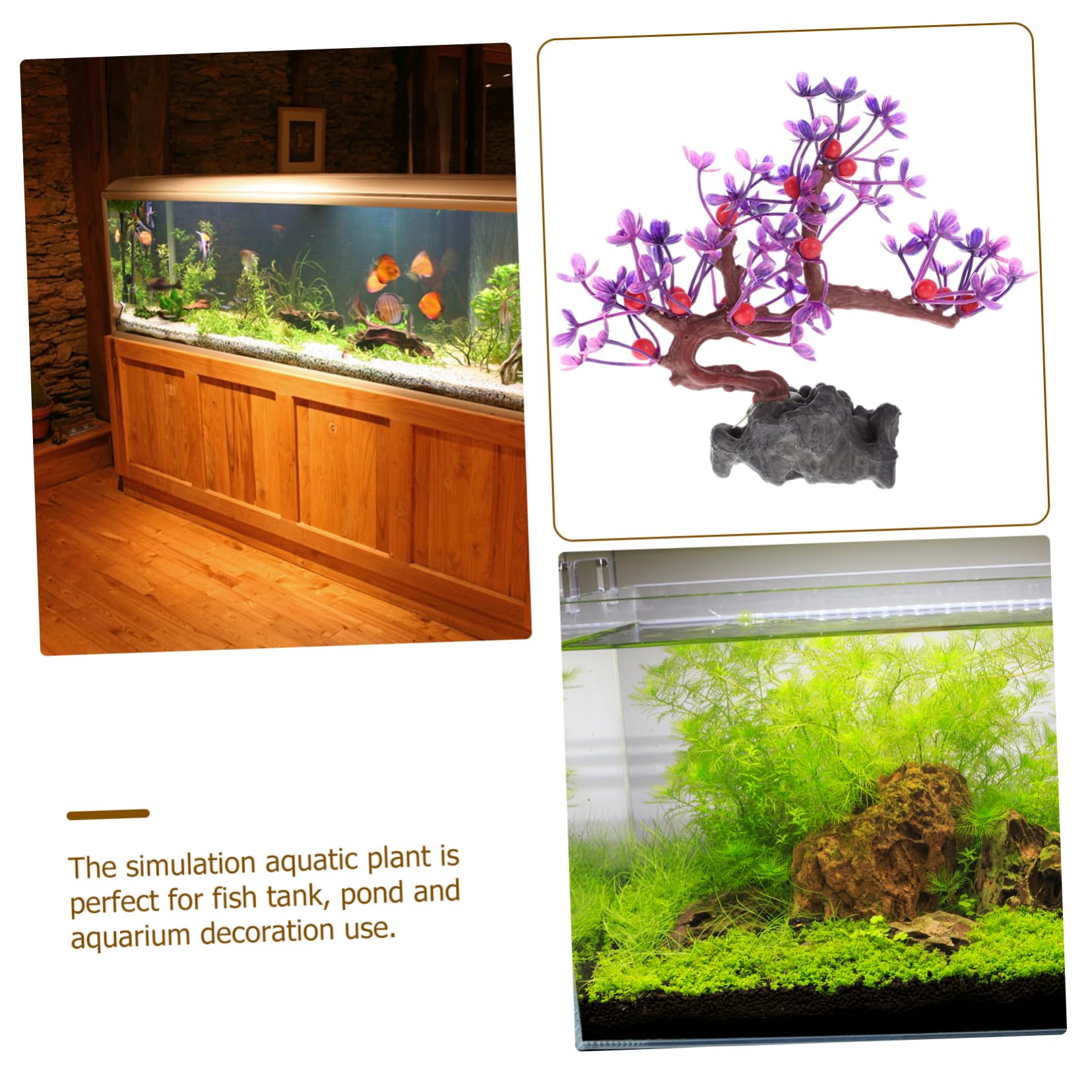 Kisangel 4stücke Aquarium Dekorative Pflanzen Künstliche Wasserpflanze Für Fischbecken Realistische Aquarienpflanze Für Aquascaping Büro-Dekoration