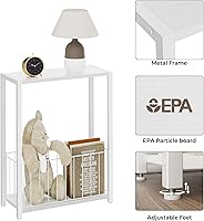 Vista 6 de Narrow Side Table with Magazine Holder, Skinny End Table Perfect for Small Spaces, Space-Saving Design for Living Room, Bedroom, or Office, 7.1" D x