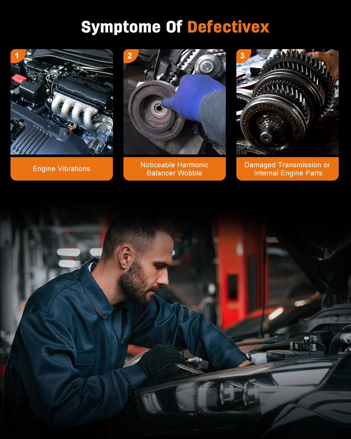 OCPTY 594-176 Engine Harmonic Balancer Crankshaft Pulley Replacement For Chrysler,For Dodge,For Mitsubishi Diamante,Eclipse,Galant,Sebring,Stratus V6 3.0L,3.5L