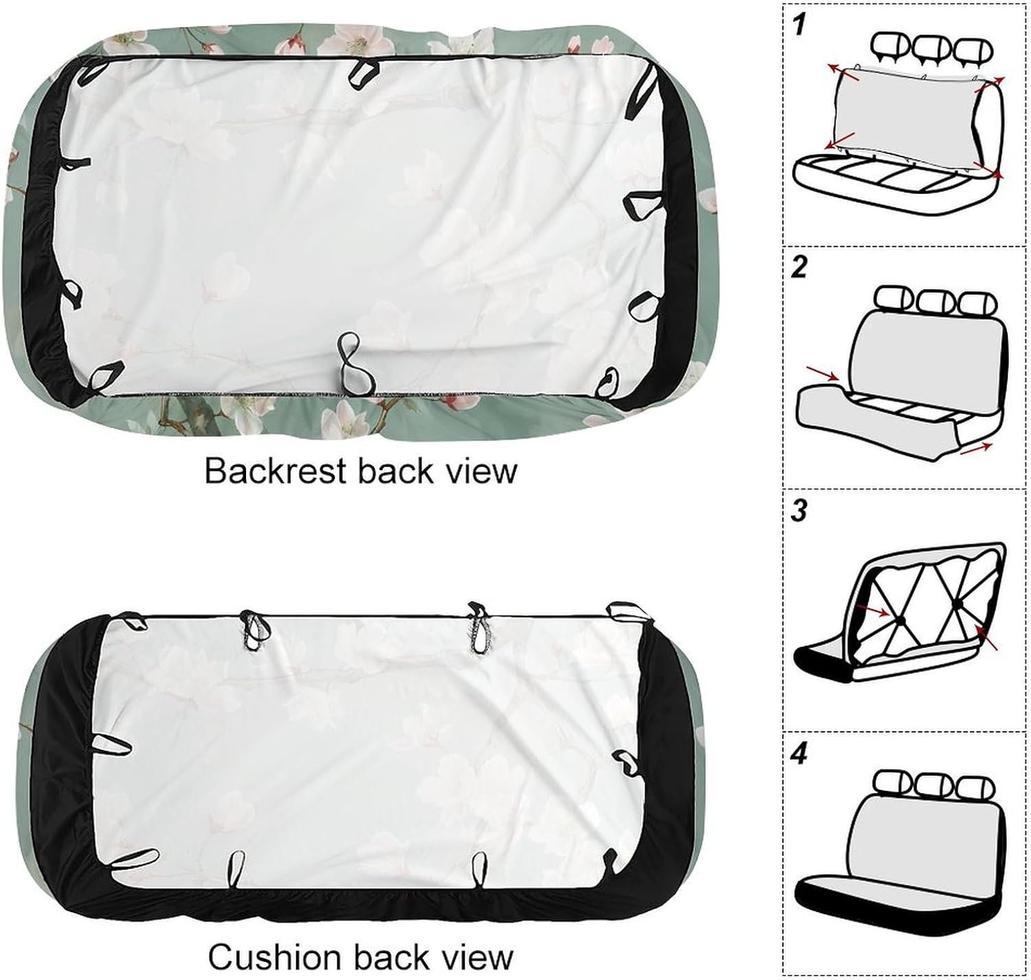 Almond Blossoms Painting Car Seat Cover Print Rear Bench Seat Cover Car Seat Protector Car Interior Accessories for Women Men