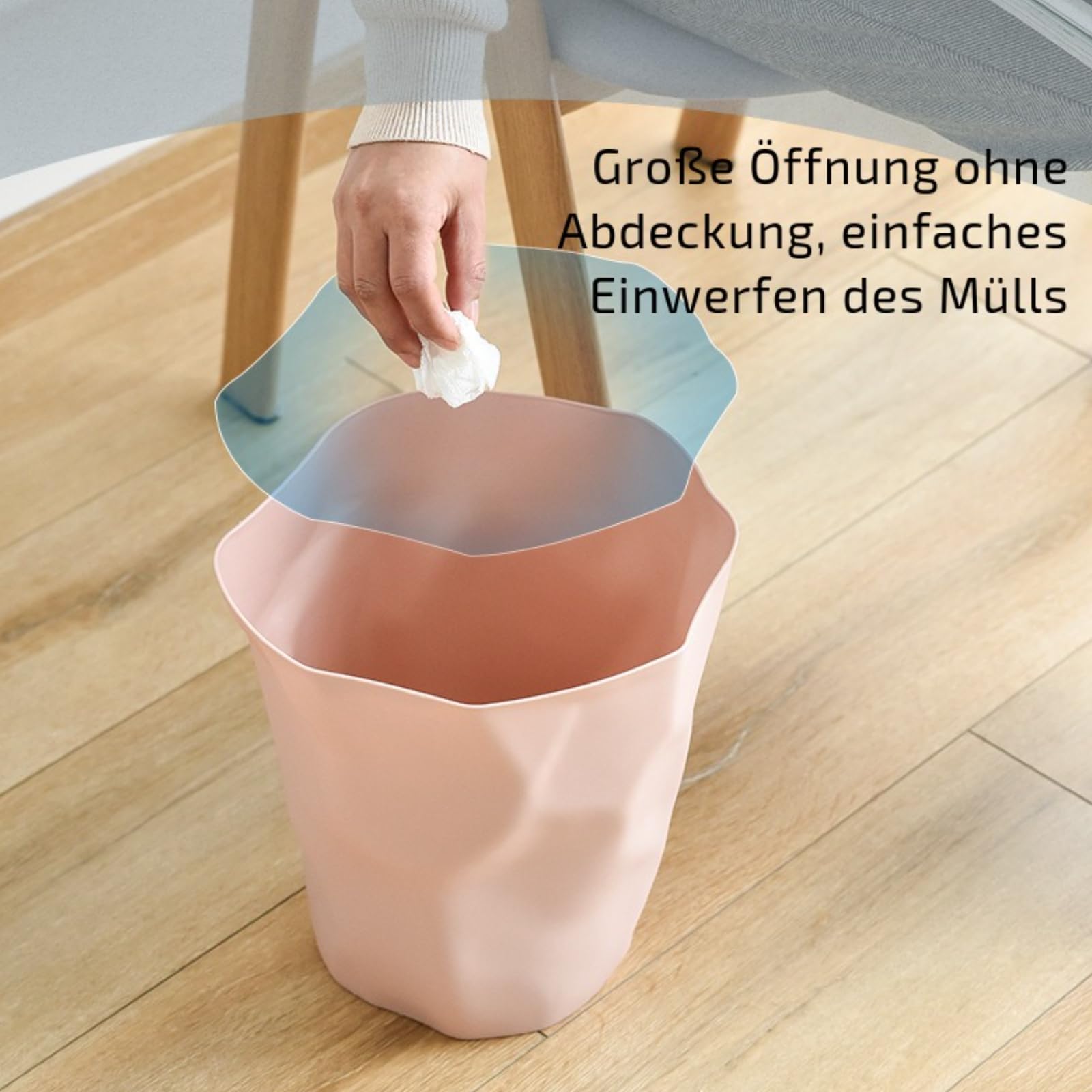 LOVIVER Kreativ Abfalleimer, Büro Mülleimer, Abfalleimer Kreativer Papierkorb, Großer Papierkorb für Büro, Küche& Schlafzimmer, Papiermülleimer, Schwarz groß