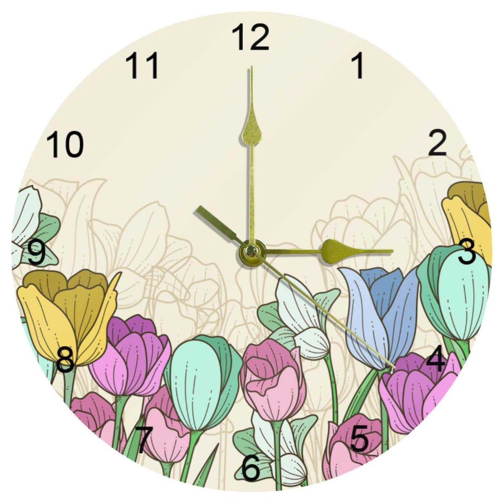 Horloge murale sans tic-tac colorée pour éliminer les bruits nocturnes
